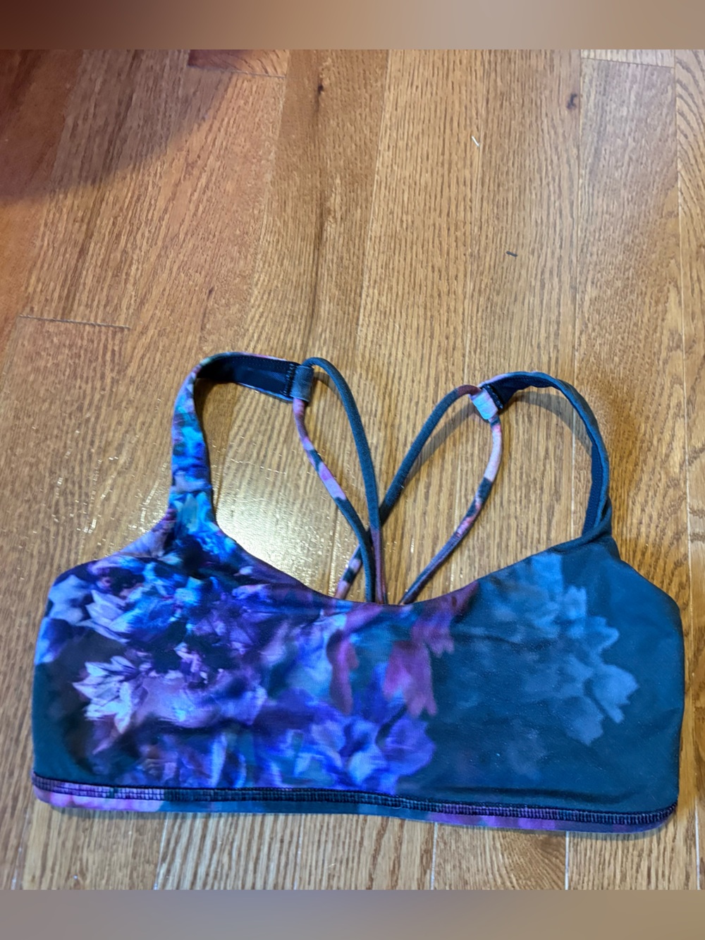 lululemon athletica Purple & Blue Floral Strappy Sports Bra